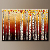 Abstract Art Painting - Birch Trees - Canvas Painting