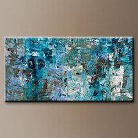 Large Abstract Painting - Blue Ocean - Contemporary Art