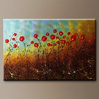 Abstract Art Paintings For Sale - Blue Sky Flowers - Art Painting