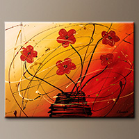 Modern Abstract Painting of Flowers - Dripping Flowers - Contemporary Art