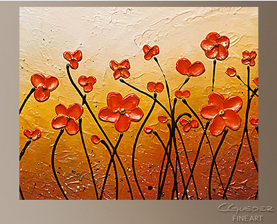 Garden Party Modern Abstract Art Painting -Wall Art Close Up