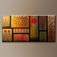 Flowers Abstract Art Paintings - Joyful Garden - Art Gallery