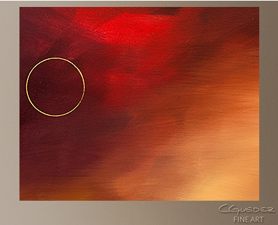 Three Rings Modern Abstract Art Painting -Wall Art Close Up