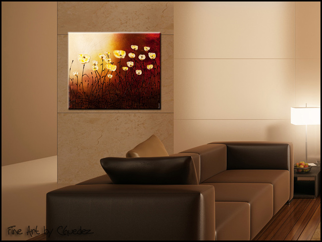 Floral Garden-Modern Contemporary Abstract Art Painting Image