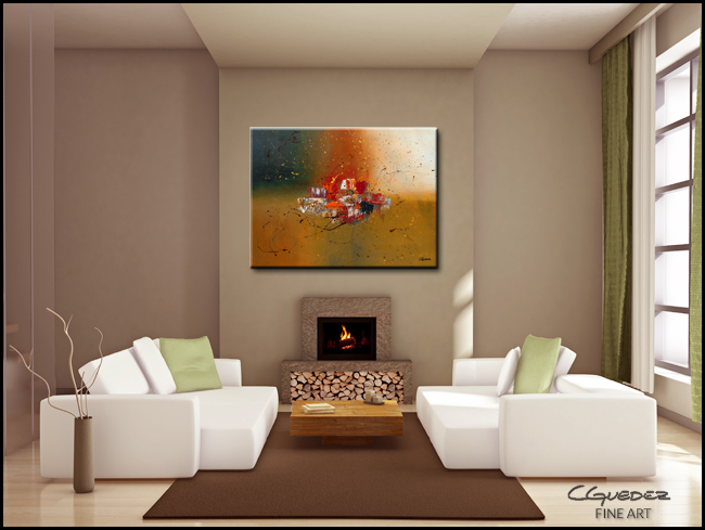 Camping Night-Modern Contemporary Abstract Art Painting Image