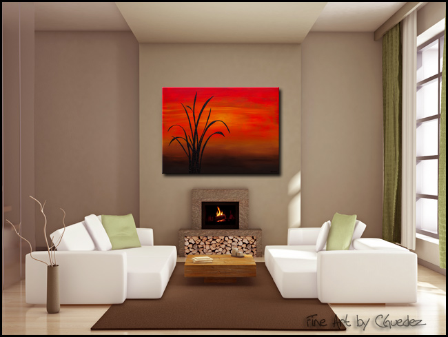 Coastal Sunset-Modern Contemporary Abstract Art Painting Image