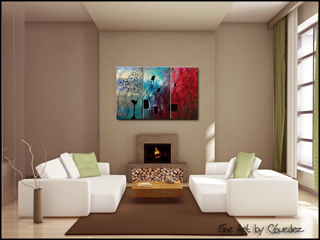 Modern Abstract Art Paintings Gallery - Vin Rouge - Wine Abstract Art