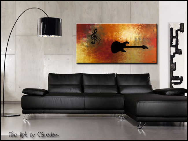 Abstract Guitar Painting