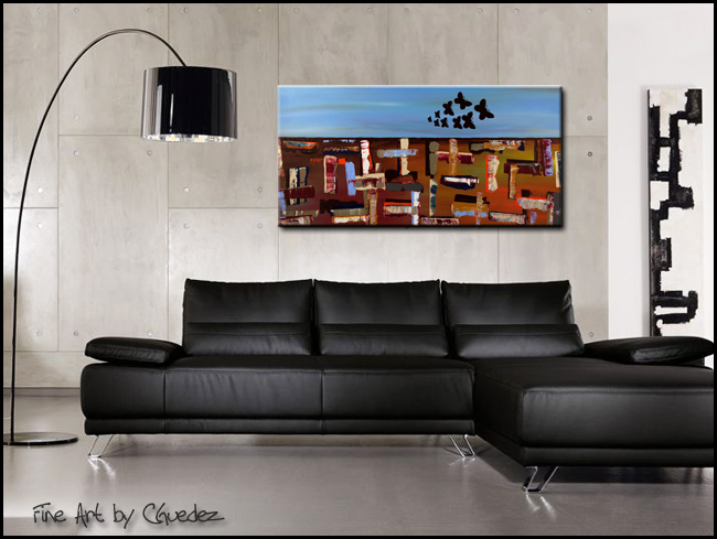 Twilight Butterflies-Modern Contemporary Abstract Art Painting Image