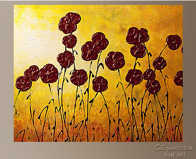Abstract Art Paintings of Flowers Autumn Valley - Original Large ...