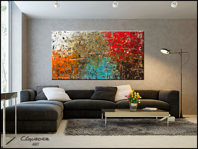 Abstract Art Painting - Now or Never - Colorful Large Modern Abstract ...